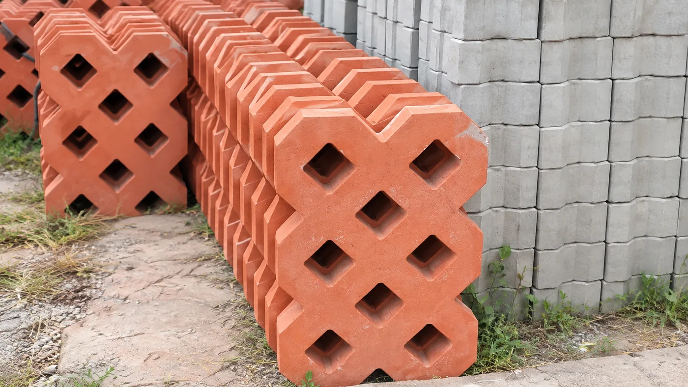 Grass Paver (80 mm) manufactured by Shree Rama Tiles and Pavers Bengaluru